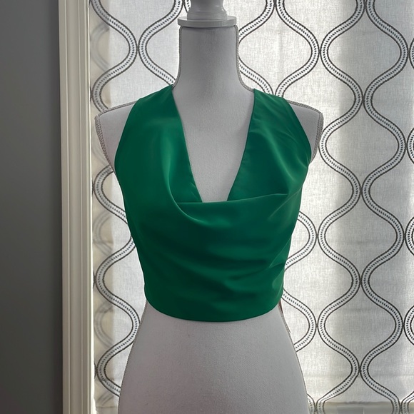 Teal Draped Halter Top